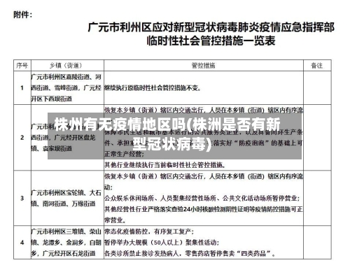 株州有无疫情地区吗(株洲是否有新型冠状病毒)