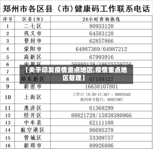 【关于印发疫情重点地区,疫情重点地区管理】